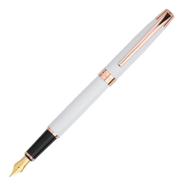 Pens Picasso Vintage Classic White Fountain Pen 920 Metall Tinte Stift Schreibgeschenk Pen Iridium feine Nib 0,5 mm für Business Office