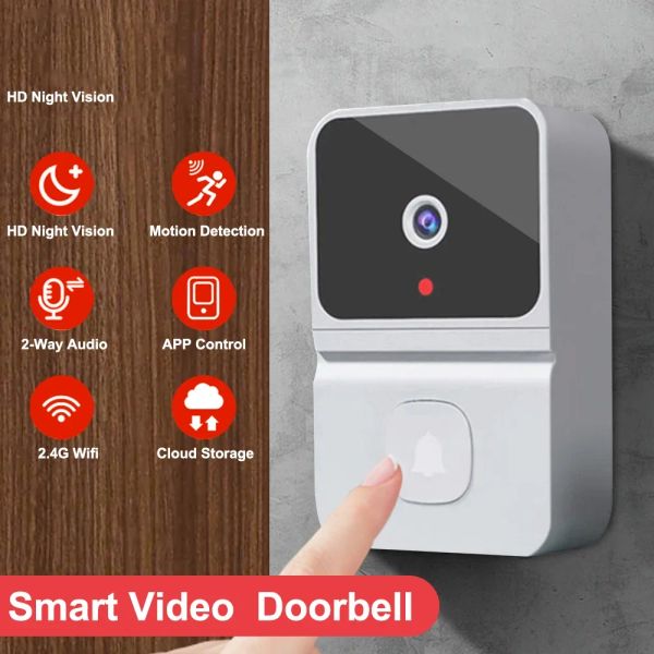 Controle nova campainha inteligente de baixa potência Wireless Video Doorbell Intercom Monitoramento de telefone celular Wi -Fi Doorbell Ding Dong Set