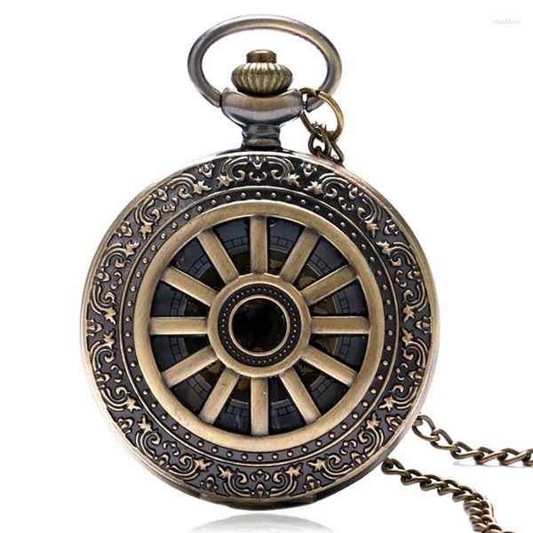 Pocket Watches Velha Fashion Hollow Out Wheel Chela