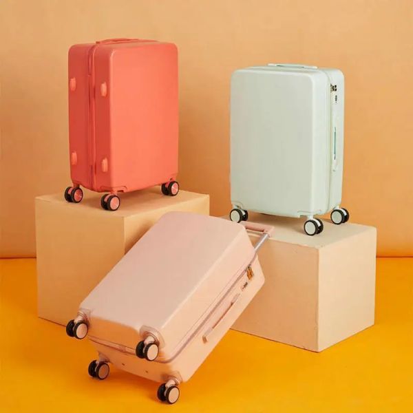 Багаж дизайн путешествий багажные рулонные колеса жесткие женщины чемоданы чемоданы