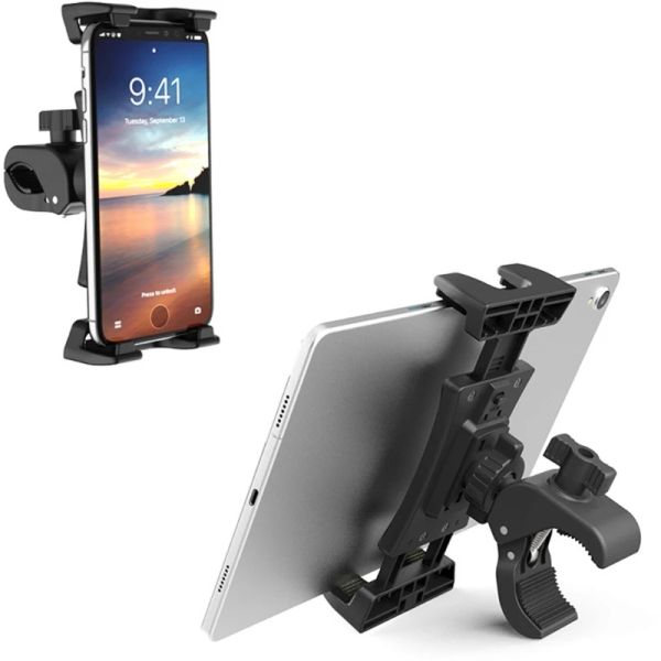 Supporto da 712 pollici per supporto per tablet, supporto per telefono per telefonare a rotazione montata per manubrio per bici universale per tapis roulant