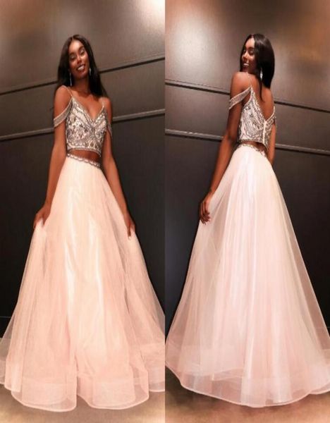 Corar vestidos de regresso a casa de duas peças PROM Vestido formal elegante Aline Cold Ombro Breting Tulle Pageant Sweet 16 Dress Cheap6725170