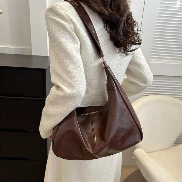 Totes 2024 Retro Crossbody Bag Women Feminino Tote coreano Casual Soft Girl Single Versatile Large Capacle ombro