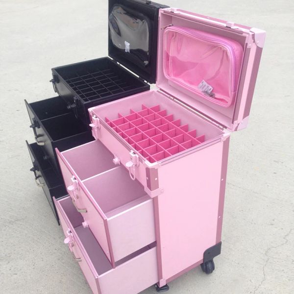Черные женщины Симпатичный розовый троллейбус косметический корпус катя