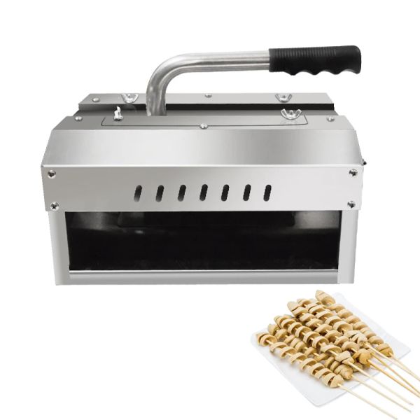 Processadores Manual de churrasco em espiral Máquina de corte de alimentos Corte do glúten Hot Dog Salsage Máquina de churrasco Equipamento