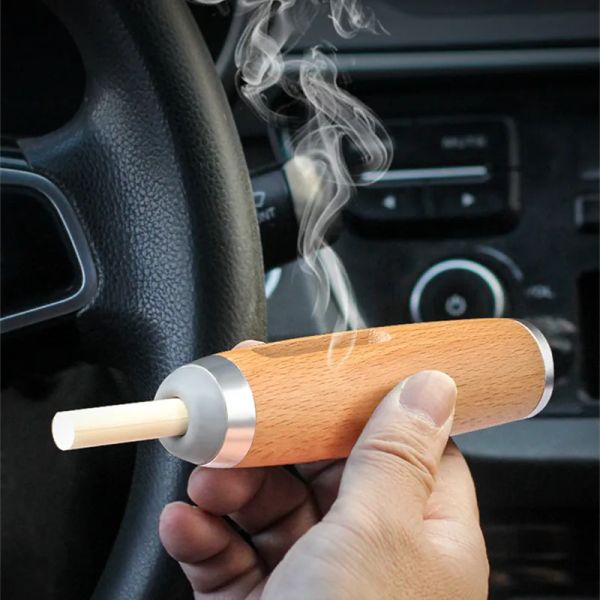 Rauchen Artefakt Fahren kann nicht Aschenbecher -Accessoires Holzzigarettenhalter umweltfreundliche Tabakabdeckung zum Spielen fallen lassen