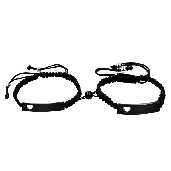 Braccialetti USPS INCISTRA INGRAVE BRACELETS PER AGGIUNTI PER COPPLA DONNE UOMINO, NOME MAGNET NOME Acciaio inossidabile Y946MAGNET