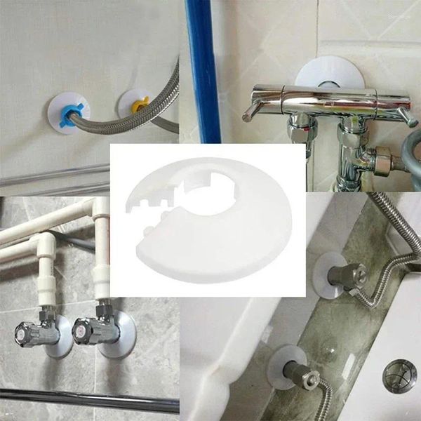 Küchenarmaturen 10pcs Kühlerrohrkragen Badezimmer Dusche Wasserhahn Winkel Ventil Stecker Dekor Abdeckung Snap-on-Tellerzubehör