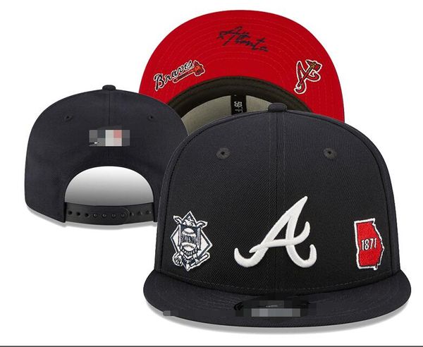 Ball Caps 2023-24 Atlanta''Braves''Unisex Fashion World Series Baseball Cap la Ny Hat Snapback Men Donne Donne Sun Hat Bone Gorras ricamo a misura di dimensioni A7