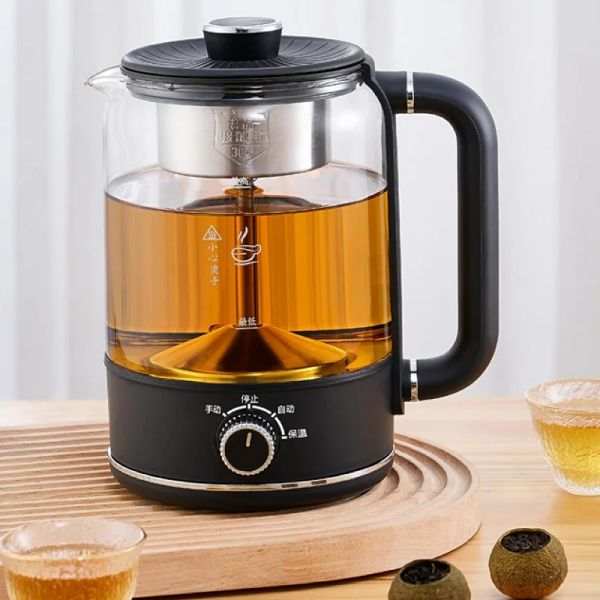 Bolli per bolli 1.3 litri elettrici tipi spray per tè tea tè a vapore casa in vetro in vetro macchina da tè nero 4 attrezza