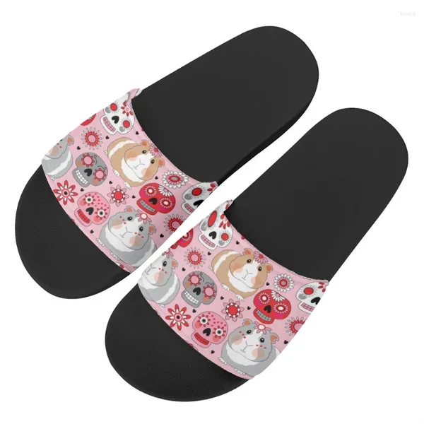 Hausschuhe Anime Blumenhamster Designer Frauen Sandalen lässige Indoor -Paar Badezimmer Ladies Slides Summer Beach Schuhe Flip Flops