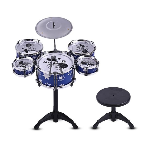 Instrumentos Crianças Crianças Jazz Drum Set Kit Musical Educational Instrument Toy 5 Bateria + 1 Cymbal com pequenos tambores de tambor para crianças