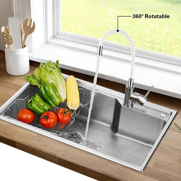 Küchenarmäuren Einstellbares Edelstahlauslauf 360-Grad Bunte Wasserhahn Sprühwirkspüle Belüftung Ersatzzubehör