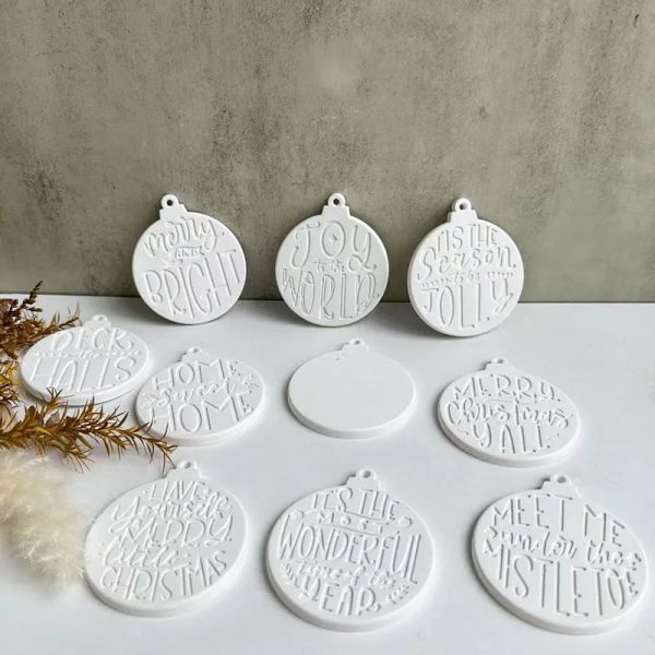 Ceramica 2 pezzi Ball Ornament Stampo silicone stampo fai da te la lettera rotonda lettera di portachiavi Craselli che producono stampi per la resina in gesso