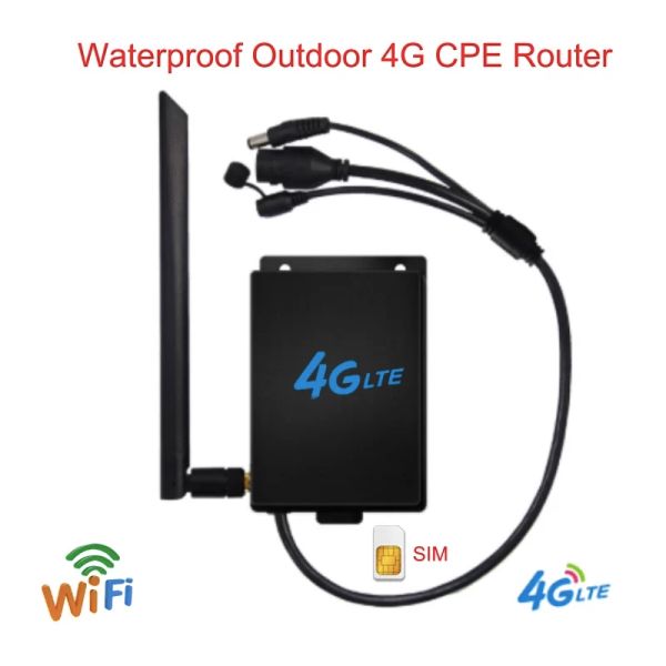 Router Outdoor 4G LTE Router High Power 300 Mbit/s Wireless Cat4 WiFi -Router mit SIM -Karte, verwendet für IP -Kamera/externe WLAN -Abdeckung