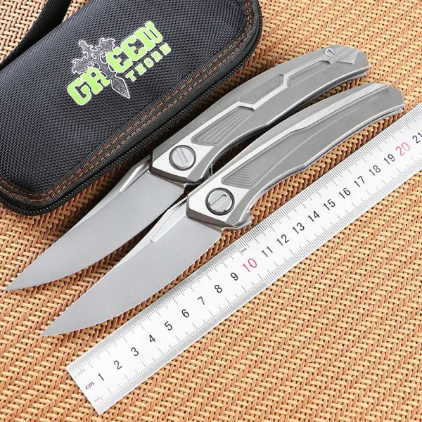 Accessori Paperino verde pieghevole Knefing Quantum TC4 Titanium Hand Vg10 Campeggio per campeggio Outdoor Pratico Pratico Strumento EDC pratico