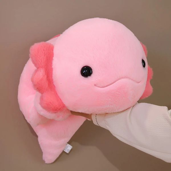 45cm60cm Симпатичная розовая плюшевая игрушка фаршированная каваи Axolotl Salamander Fuzzy Long Fish Apeaving Pillow Cushion Kids Gift 240422