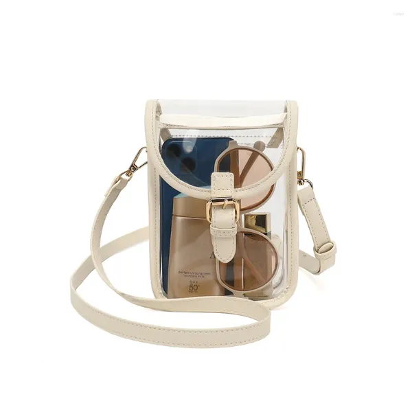 Totes Pvc Clear dovrebbe insaccare la pelle in pelle messenger a spalla casual borse gelatina frizione da donna trasparente