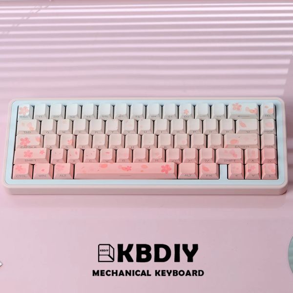 Teclados kbdiy 132 chaves/set sakuraside imprimir keycaps pbt para o teclado mecânico de teclado keycap perfil de cereja personalizado para switches mx