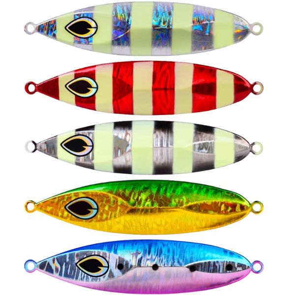 Acessórios 5 PCs/Conjunto 80g 100g 120g De água do mar de água de pesca Lure Lure Metal Jig Spoon Pesca Shore Slow Japan Lures Fish Bait Bait Saltwater água