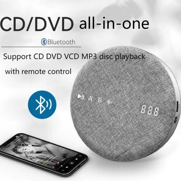 Oyuncu Çok Fonksiyonlu CD Çalar DVD/VCD AV Player Kablosuz Bluetooth USB Okuma Oyuncu Yerleşik Hoparlör Şarj Edilebilir Ses Oynatı