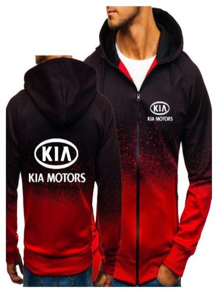 Hoodies Männer Kia Motors Auto Logo Druck lässig HipHop Harajuku Gradientenfarbe Kapuze -Fleece Sweatshirts Reißverschluss Jacke Mann Kleidung2475995