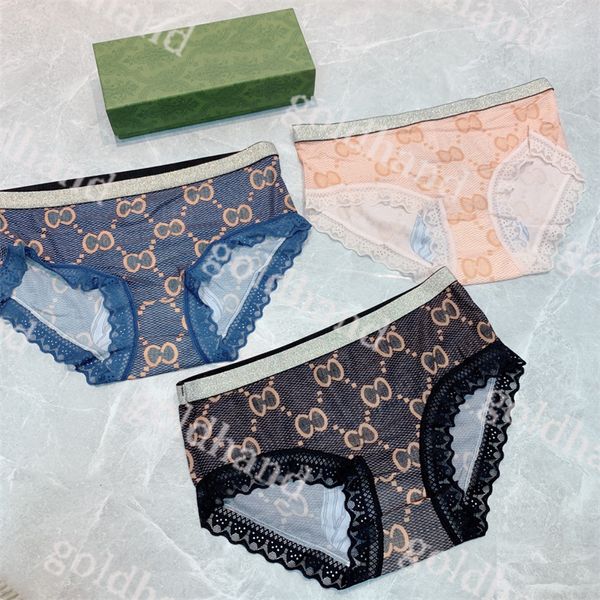 Calcinha de calcinha feminina letra de designer letra imprimida Brand Brand Sexy Lace Pantty Ladies Underwear
