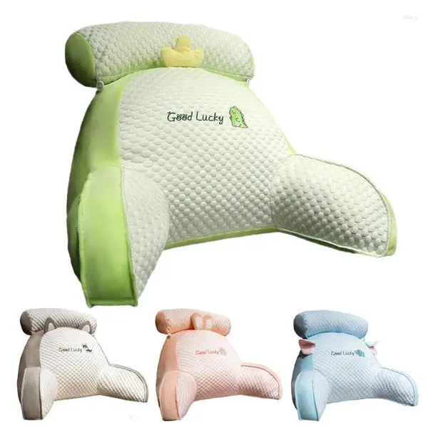 Travesseiro Leitura de travesseiros de apoio com apoio de braço de seda de seda cadeira de cadeira de cadeira de cama de cama de backrest para brincar de jogo relaxar