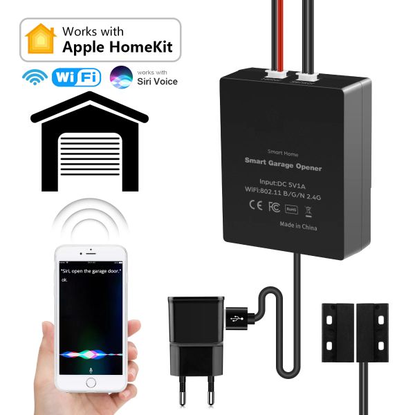 Kontrol Ev Kiti Kablosuz WiFi Akıllı Anahtar Garaj Kapı Sensörü Açılış Kontrolör Apple HomeKit Siri Ses Kontrol Anahtarı Açık