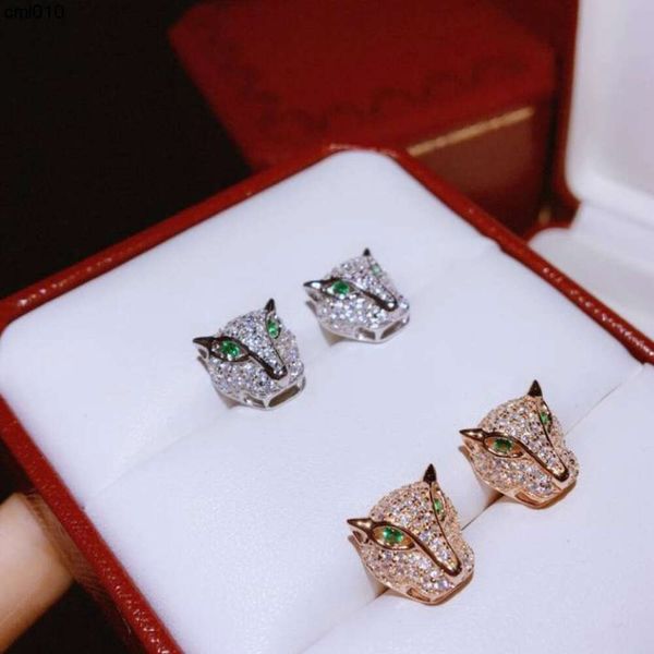 Fashion- Jóias Brincha Série de Designers de Designer Sterling Silver Animal Leopard Head Colors Wedding Wedding