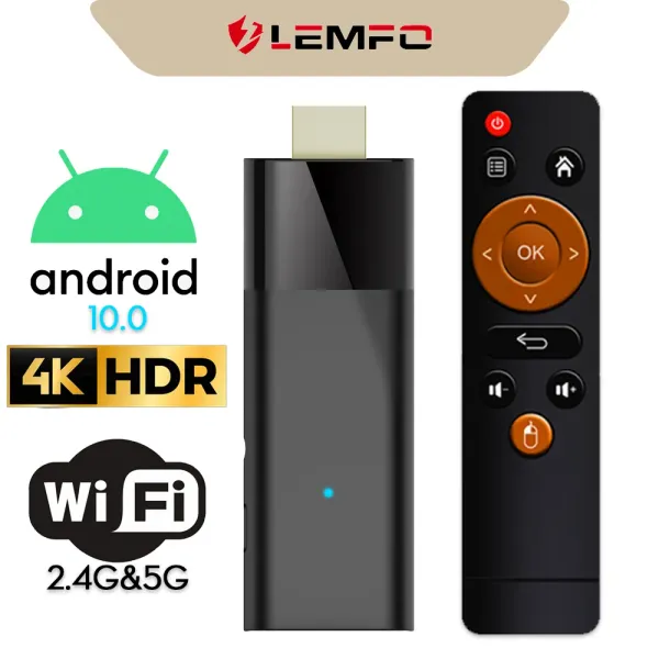 Stick LEMFO Q6 Mini TV Stick Android 10 Dört Çekirdek ARM CORTEX A53 2GB 16GB 4K HDR10 H265 3D 2.4G5.8G WIFI USB2.0 Akıllı TV Kutusu PK DQ03