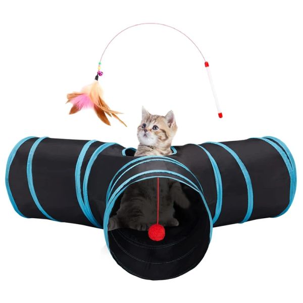 Giocattoli tunnel gatto pieghevole gattino addestramento per animali