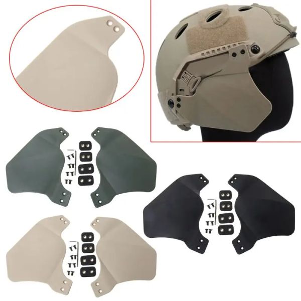 Helme 1 Paar Helm Guard Tactical Tackle Outdoor Hunting Schutzsicherheit Seitenabdeckung Airsoft Military Ohr Head Protection Accessoire