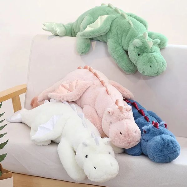 Dragon Plush Toy Brinquedo macio animal de pelúcia Big asas voadoras Dinosaurh Pillow Decoração Decoração Doll Peluche Kids Annorde Presente 240422