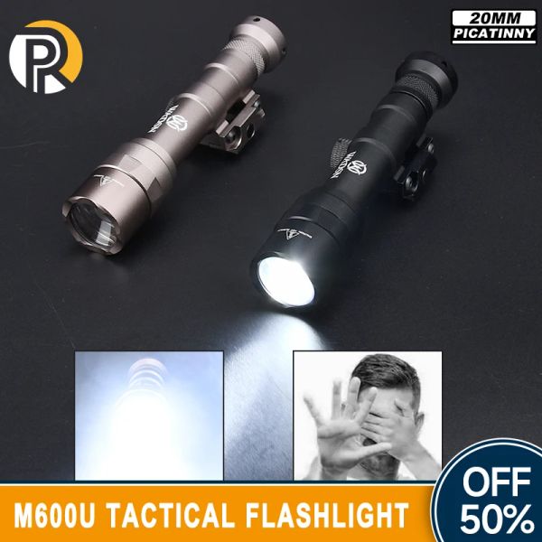 Escopos wadsn m600u pistola de lanterna tática led de lanterna 800lumens de alta potência mini escoteira armas de caça de armas de camping equipamento de acampamento