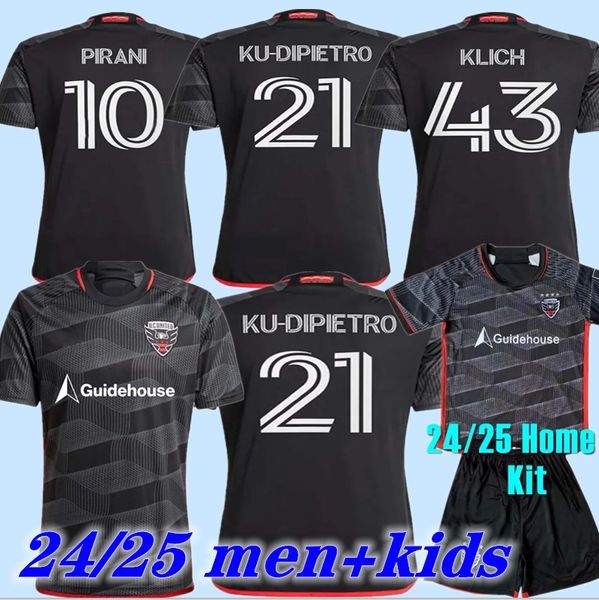 2024 D.C. United Soccer Jerseys Kid Men 24/25 Футбольная рубашка Первичная дом черный