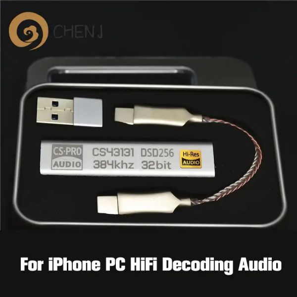 Amplificatore Tipo C a 3,5 mm Amplificatore DAC DAC Amplificatore CS43131 Interfaccia audio di uscita per iPhone PC HIFI Decodifica dell'adattatore audio Amplificatore