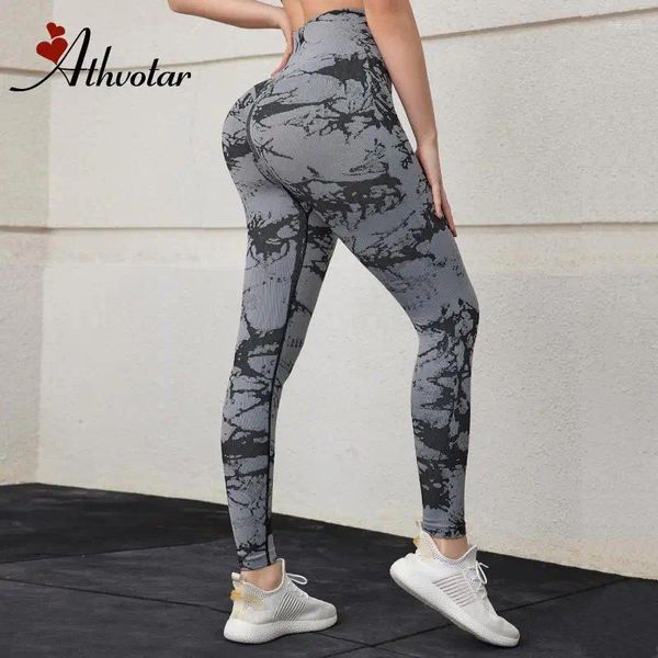 Pantaloni attivi Athvotar Leggings senza soluzione di continuità per le donne Jacquard Sports Halled Bugym Slim Fitness