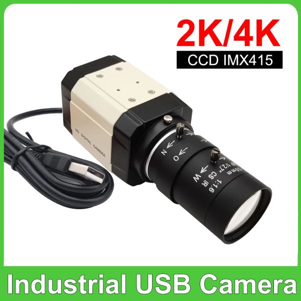 Lens Industrial 4K 30fps CCD IMX415 HD Webcam USB 2K F5253 Video PC Video USB fotocamera UVC OTG con obiettivo zoom varifocale da 3MP da 550 mm