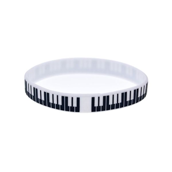 100pcs Klavierschlüssel Silikon Gummiarmband Großartig, um in allen Vorteilen Geschenk für Musikfans zu verwenden2308