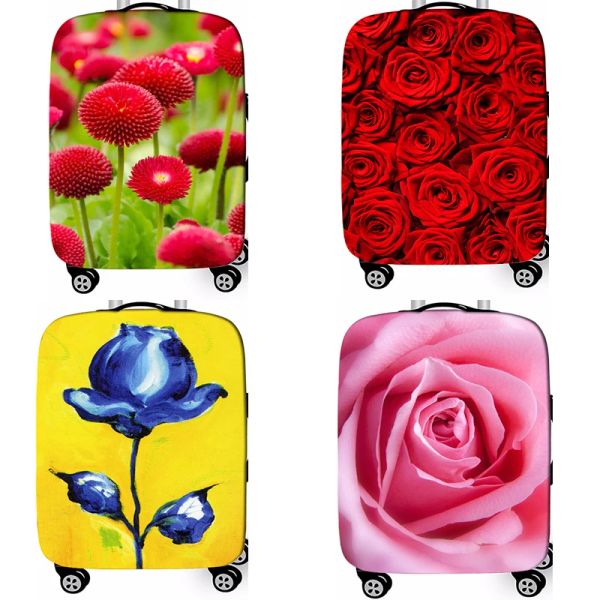 Acessórios Novo capa de proteção de bagagem de tecido de rosa floral para 1832 polegadas Caixa de capa de capa de poeira Acessórios de viagem de capa de poeira