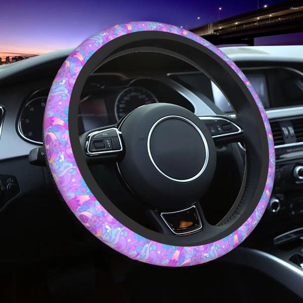 Coperchio del volante di funghi Copertura auto 37-38 Accessori per interni per decorazioni automobilistiche hippie non slip