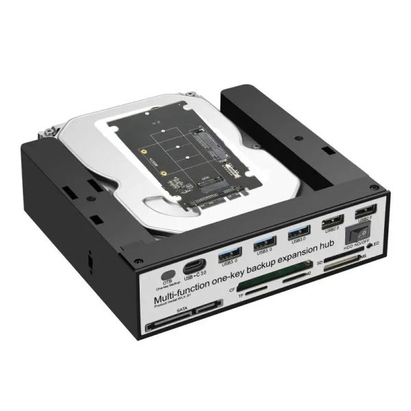 Adaptörler PC Ön panel USB HUB Audio 5Gbps Veri Aktarımı SD/MMC/CF/MS/TF/M2