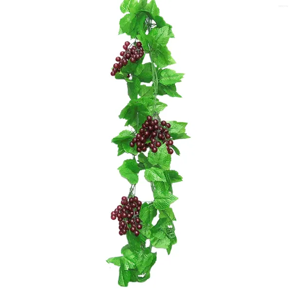 Flores decorativas Videiras artificiais com uvas Grapeviinas de frutas de frutas frutas de casamentos de casamentos de jardim