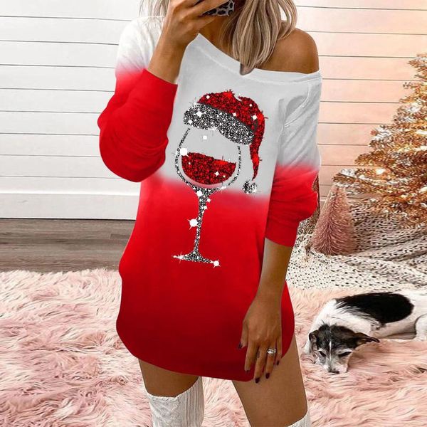 Lässige Kleider 2024 Weihnachtspulloverkleid für Frauen Herbst Winter langärmelig sexy Pullover Bodycon Mini Party