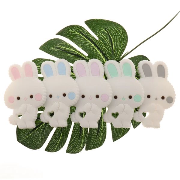 Pulseiras atob 10pcs coelho silicone bebê morto bpa desenho animado grátis animal bebê brinqued