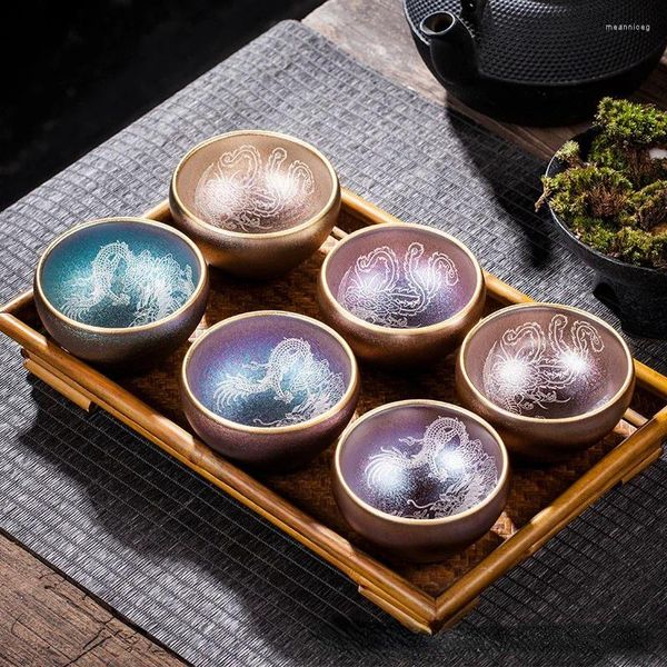 Set di stoviglie Jianzhan Gilt Tazza di tè SET Ceramic dipinto a mano Teacup Master Bowl cinese matrimonio cinese