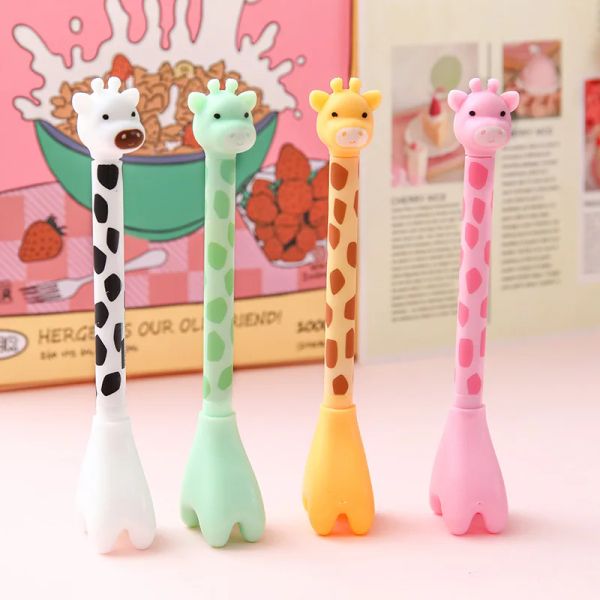 Penne 32/48pcs Kawaii Cute Giraffe Cartoon Gel Stationery Stationery Office Office di cartoleria carina di cancelleria Kawaii Funzionalità scolastica