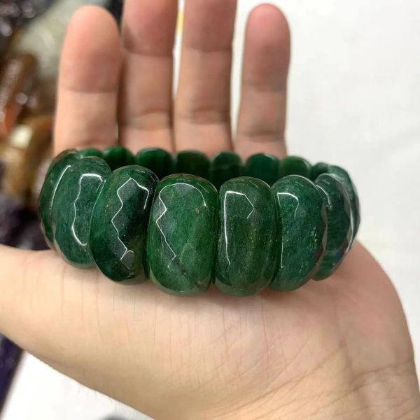 Strands Natural Africano Jade Stone Breads Pulset Jóia de pedras preciosas Bangle para mulheres para homens para presentes por atacado!