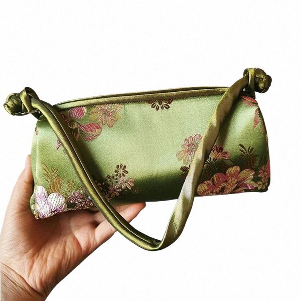 FI Luxo Bolsa de seda de estilo chinês Bola de mulheres japonesas Bordado de mão Tote Chegsam Feminino Bolsas de Cosplay Clutch S028#